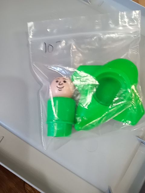 Vintage Fisher Price green plane and pilot