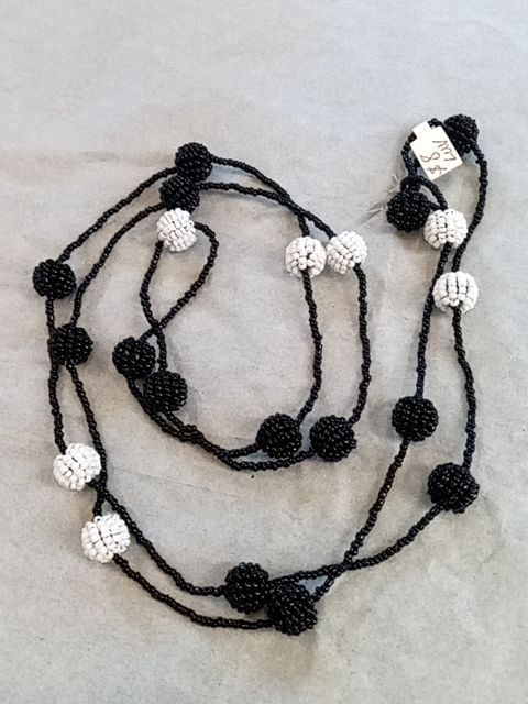 Black & White  Beaded ball necklace