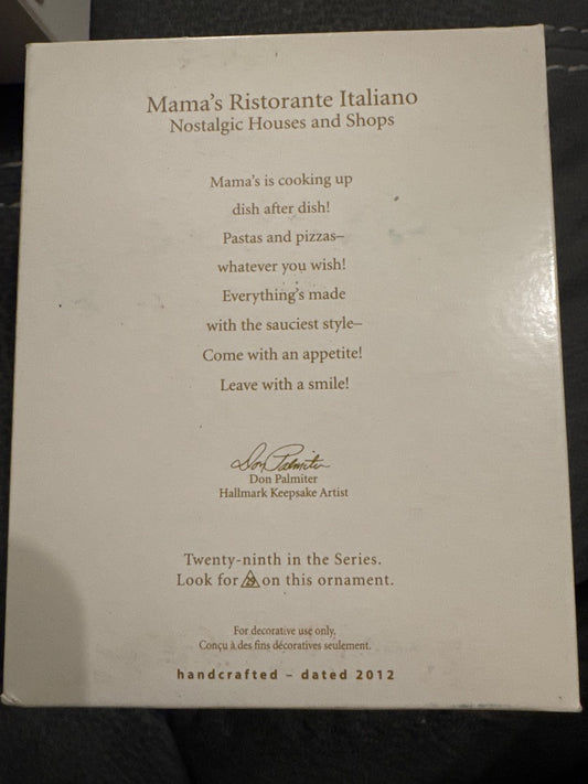 Hallmark Mamas Ristorante Italian.  Collectible