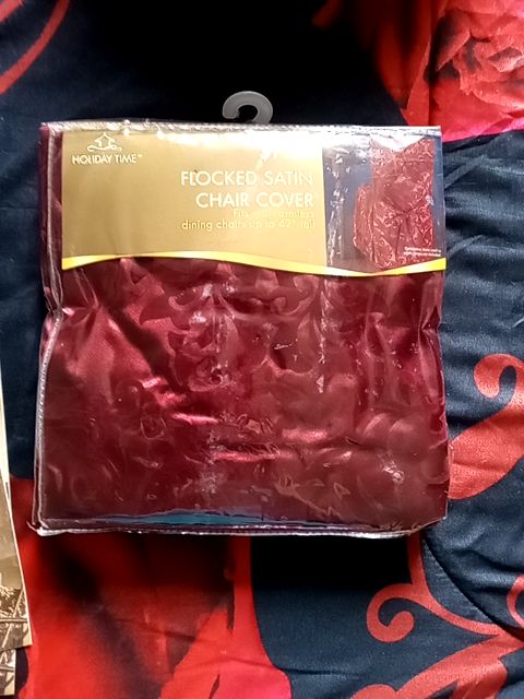 Maroon Holiday Tone Maroon velvet flocked chair covers -set of 4, 42" tall