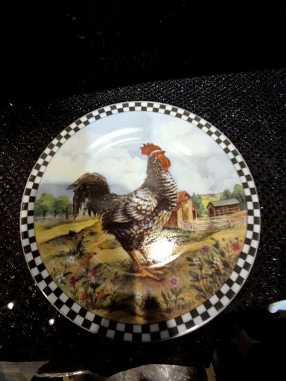 Set of 4 Decorative Chicken plates
