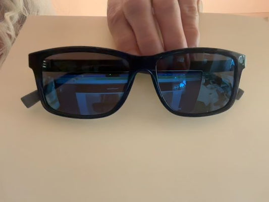 Blue Salvatore Ferragamo Sunglasses, 5 3/4 x 1 3/4