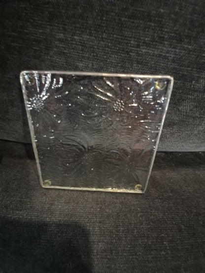 Pressed Glass Flower Coasters, 4"