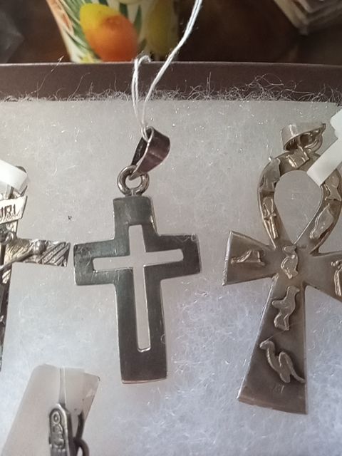 Sterling Taxco cross pendant