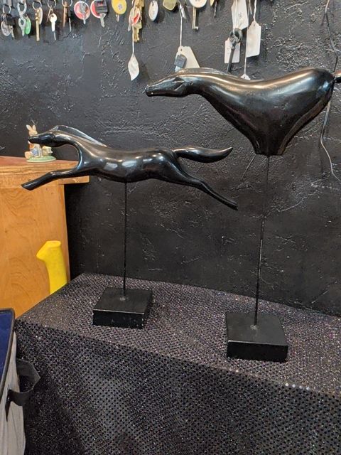 Pair Art Deco Sumatra Running Horse On stand