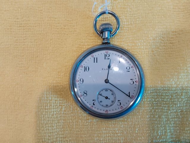 Silver Elgin Silver 16 size Elgin Pocket Watch