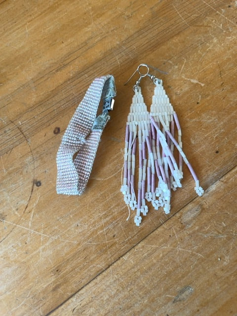 Beaded bracelet and earrings (as-is)