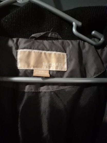 Black Michael Kors Collared Puffer Jacket, XL