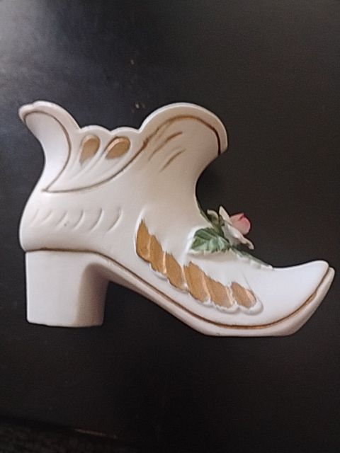 White Pink  Porcelain Bisque Shoe