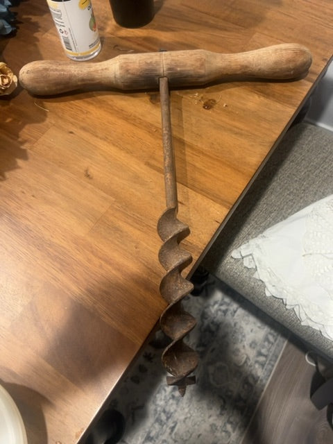 vintage T-handle wood auger