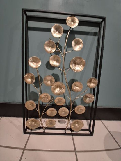 Black & Bronze  Metal Floral Wall Art, 20" × 31.5" × 2"