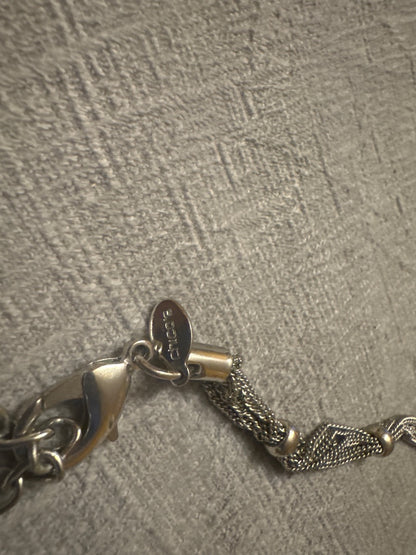 Silver Chicos Chicos long silver bead necklace, 7 to 8 inches