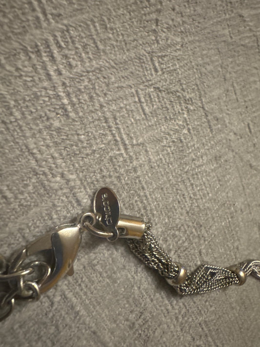 Silver Chicos Chicos long silver bead necklace, 7 to 8 inches