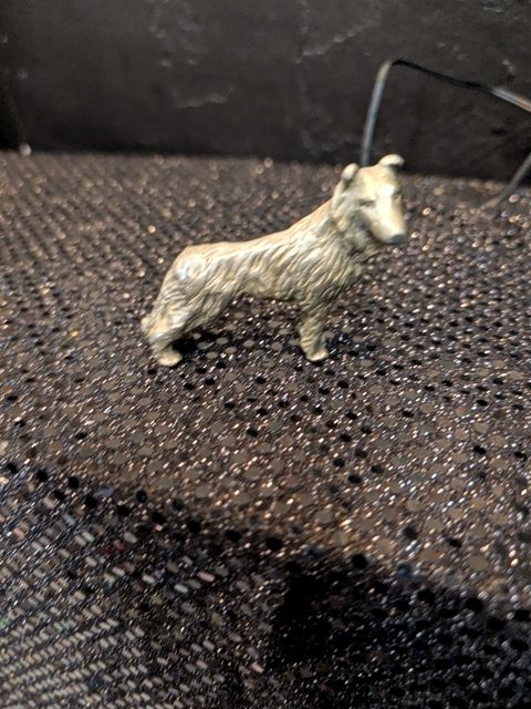 Pewter Collie Dog Figure