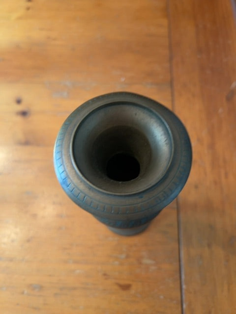 Vintage India Brass Handcrafted Flower Vase - 8"