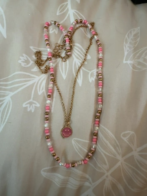 K Justice happy face necklace