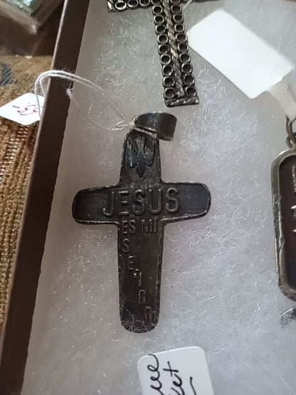 Sterling Taxco cross pendant
