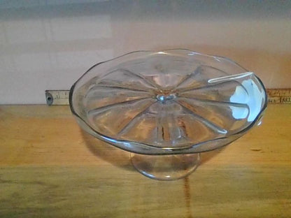 Clear glass  Antique cake stand, 9.25" diameter