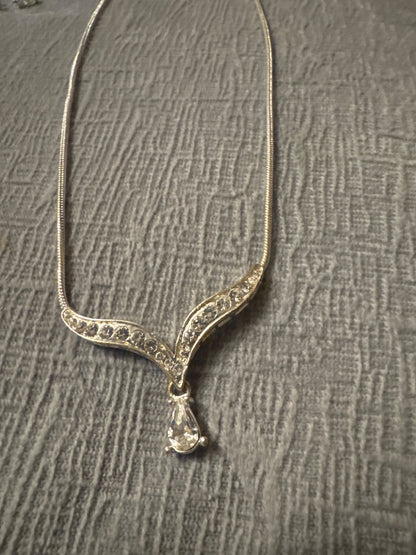 Rhinestone Necklace/Earring Set