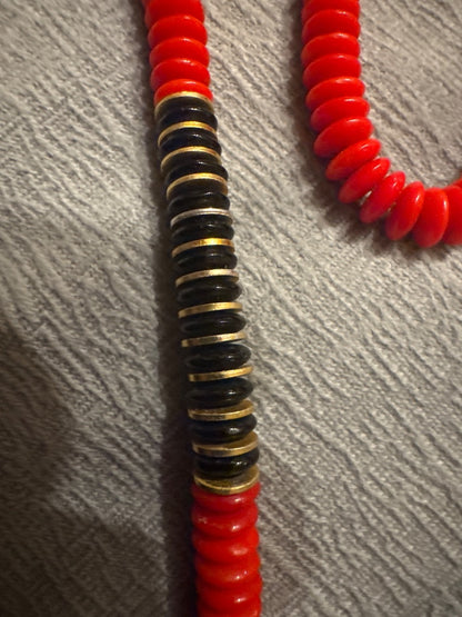 Rondel Red&Black Necklace