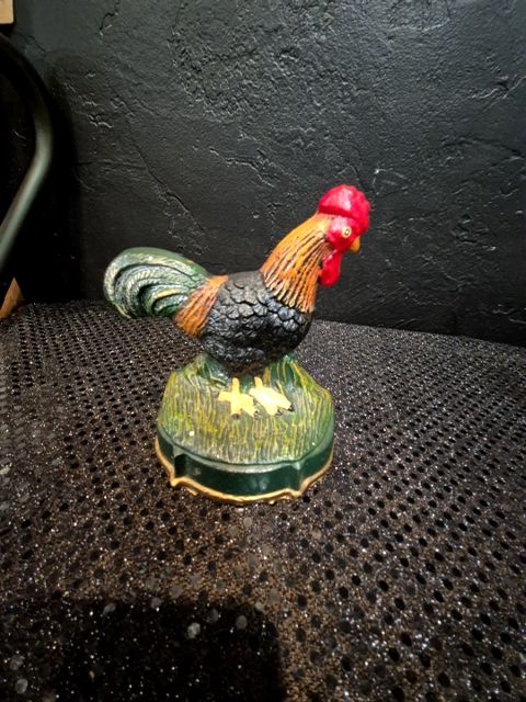 Vintage Cast Iron Rooster Door Stop