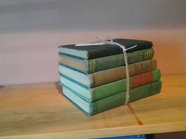 Green antique book stack (5), Variety