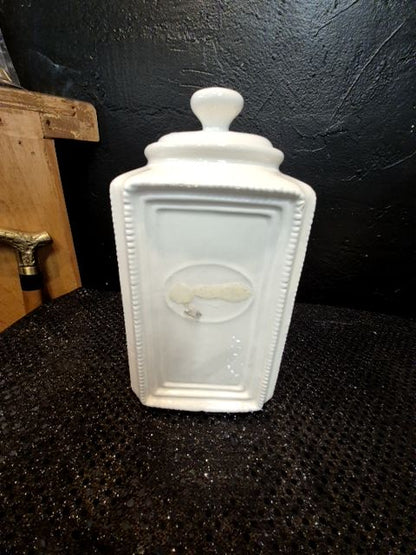 Ivory  Porcelain Coffee Canister, 4.5 x 9