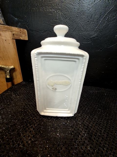 Ivory  Porcelain Coffee Canister, 4.5 x 9