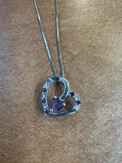 Amethyst heart sterling