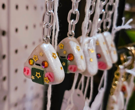 HAND-MADE Onigiri Kawaii Keychain