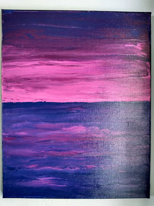 Acrylic Painting: Ocean Sunset #6
