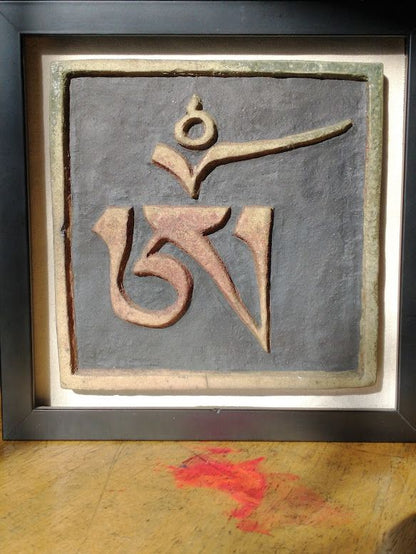 Tibetan Om Raku Tile