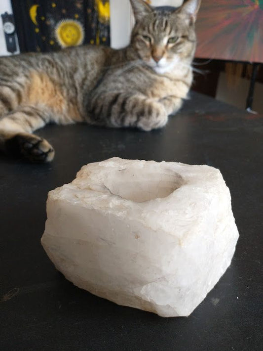 Quartz Crystal Votive Candle Holder