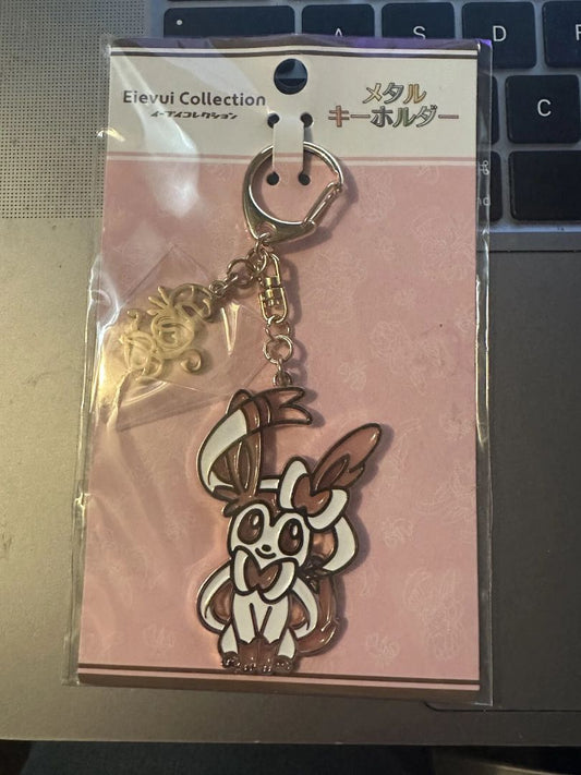 Pink and Silver Pokemon Pokemon Center Japan - Eievui Collection - Sylveon Keychain