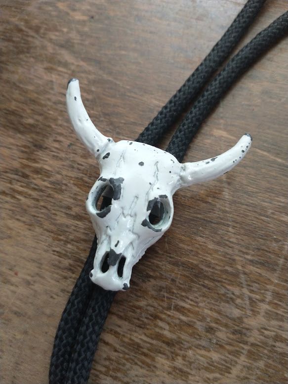 70s Vintage Skull Bolo Tie