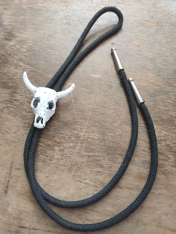 70s Vintage Skull Bolo Tie