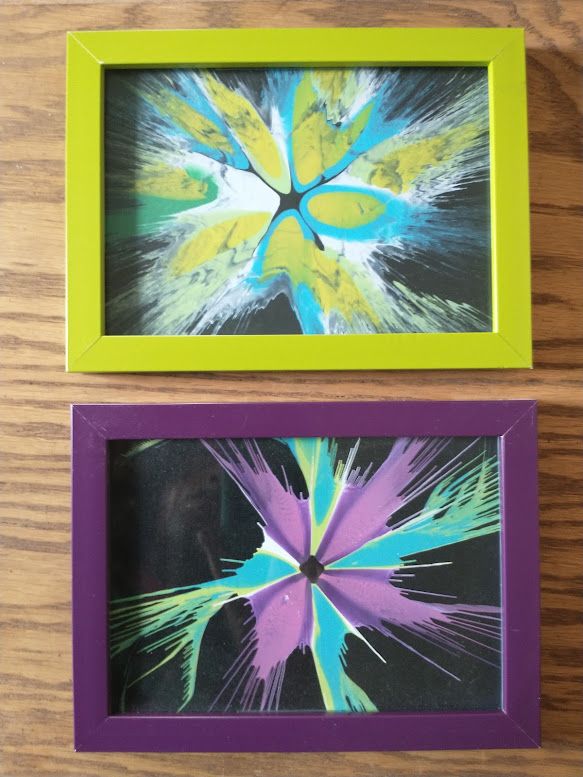 Framed 5x7 Spin Art