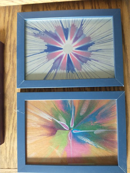 Framed 5x7 Spin Art