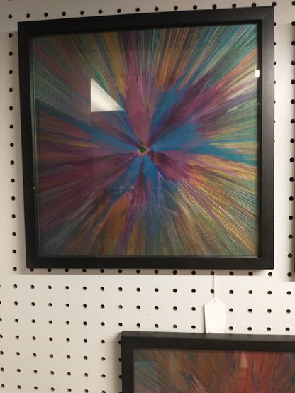Framed 12 x 12 Spin Art