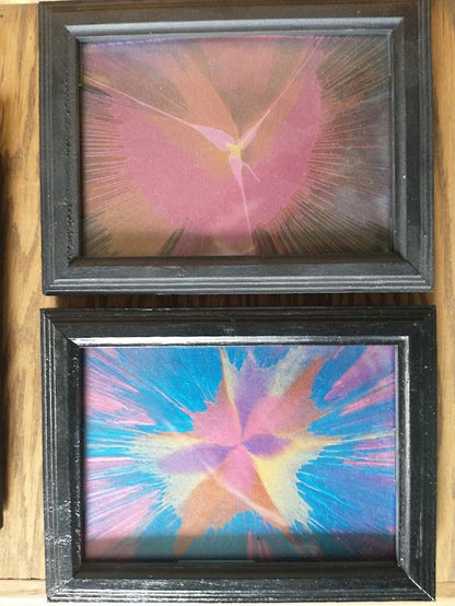 Framed 5x7 Spin Art