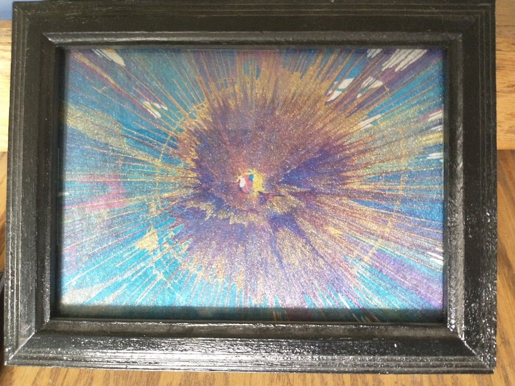 Framed 5x7 Spin Art