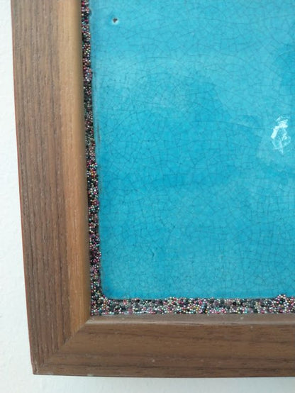 Framed Ceramic Tiles Caribbean Sunset, 26" x 30.5"