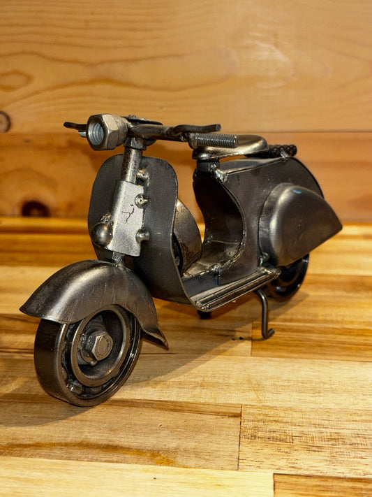 Silver  Vespa Metal Art Scooter