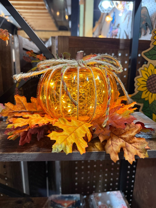 Light up Glass Pumpkin