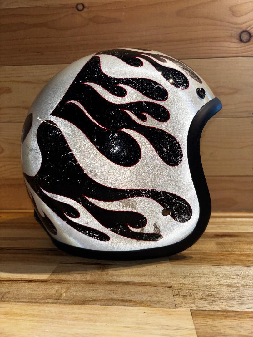 Fulmer Fulmer Reflective Flaming Skull Helmet, XXL