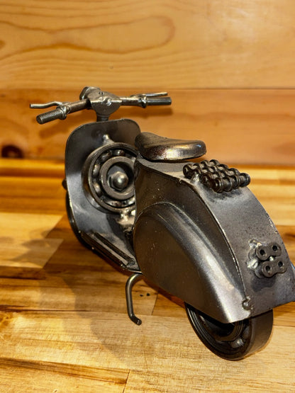 Silver  Vespa Metal Art Scooter