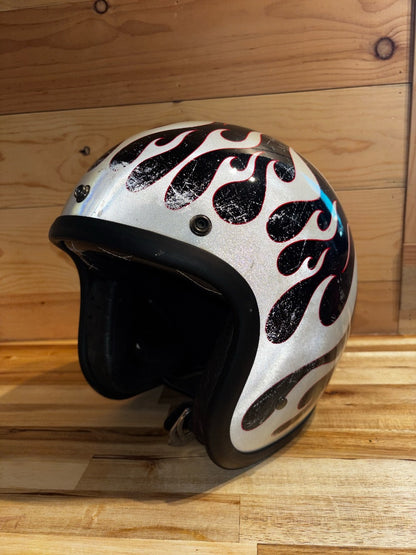 Fulmer Fulmer Reflective Flaming Skull Helmet, XXL
