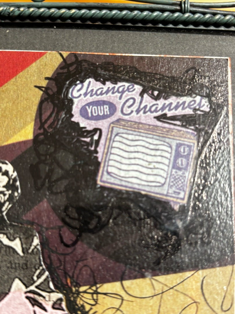 Vespa Collage "Change your Channel" Framed, 5x7