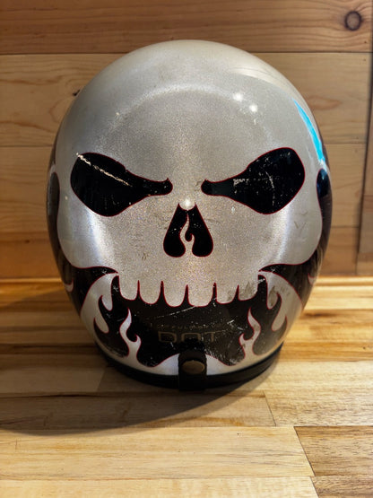 Fulmer Fulmer Reflective Flaming Skull Helmet, XXL