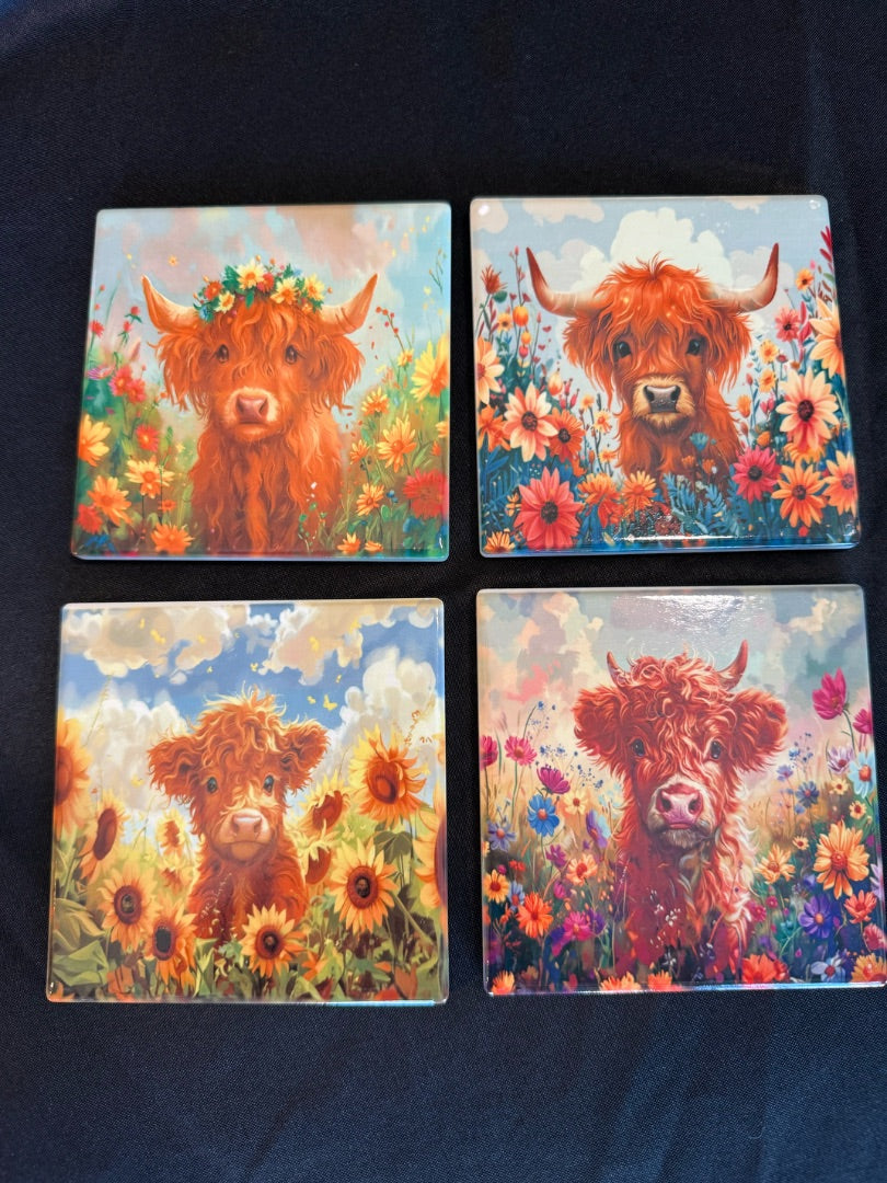 Square Ceramic Coasters Set of 4